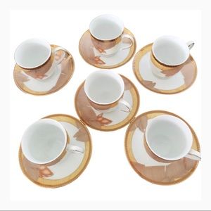 Fine Porcelain espresso cups & saucers (VINTAGE)